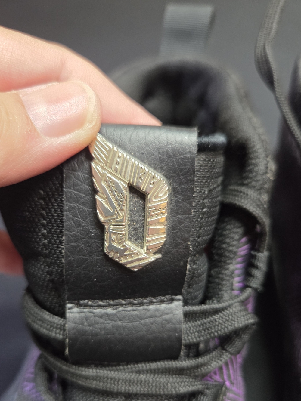 adidas Black and Purple Men’s High-Top Sneakers - Picture 5 of 8